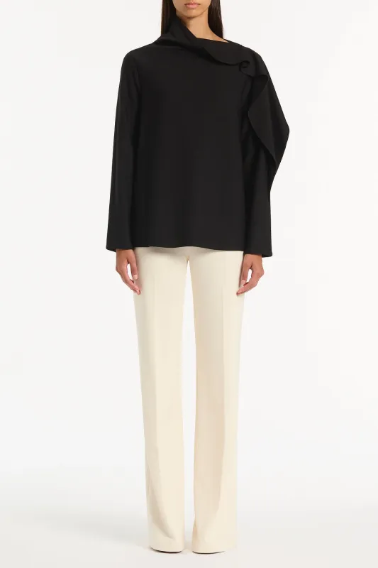 BLACK PONTE SHOULDER DETAIL TOP sold by Carla Zampatti