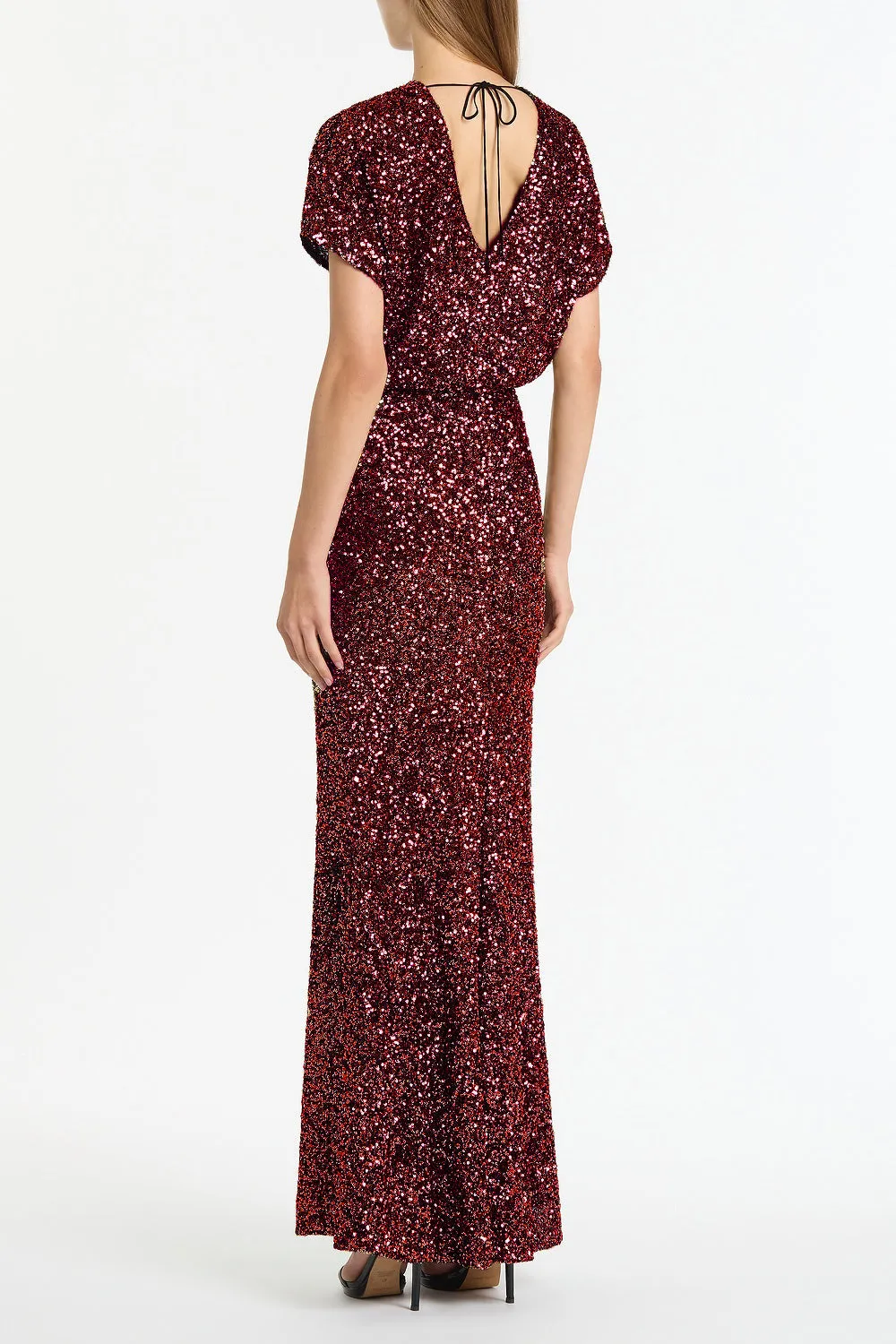 CHERRY CRUSHED SEQUIN DRAPE TOP sold by Carla Zampatti product image thumbnail 2