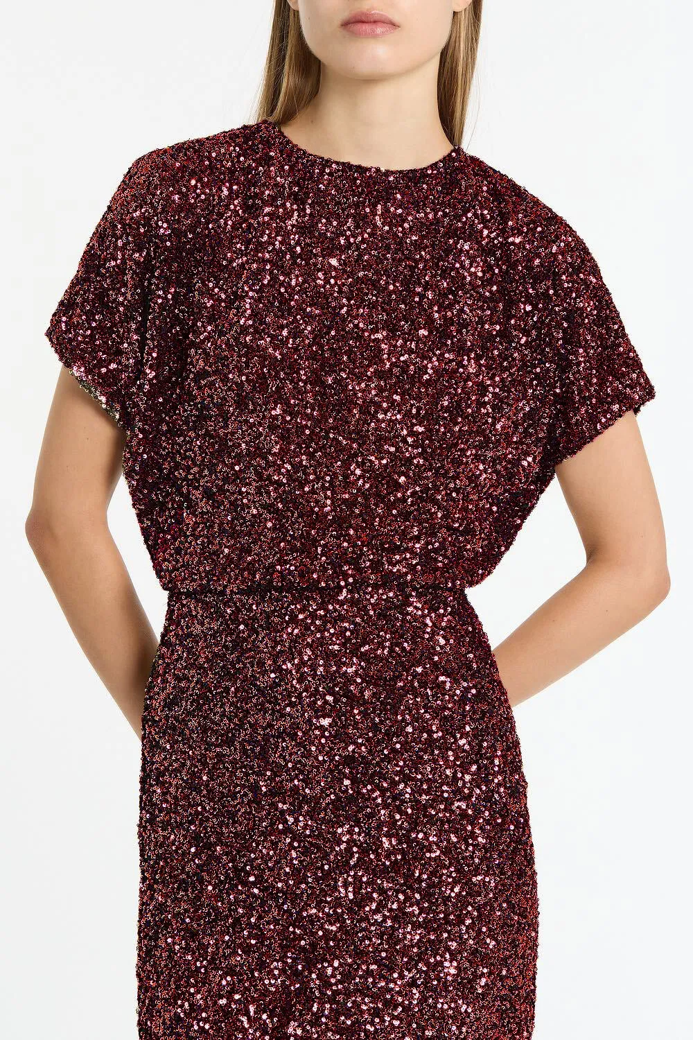CHERRY CRUSHED SEQUIN DRAPE TOP sold by Carla Zampatti product image thumbnail 4