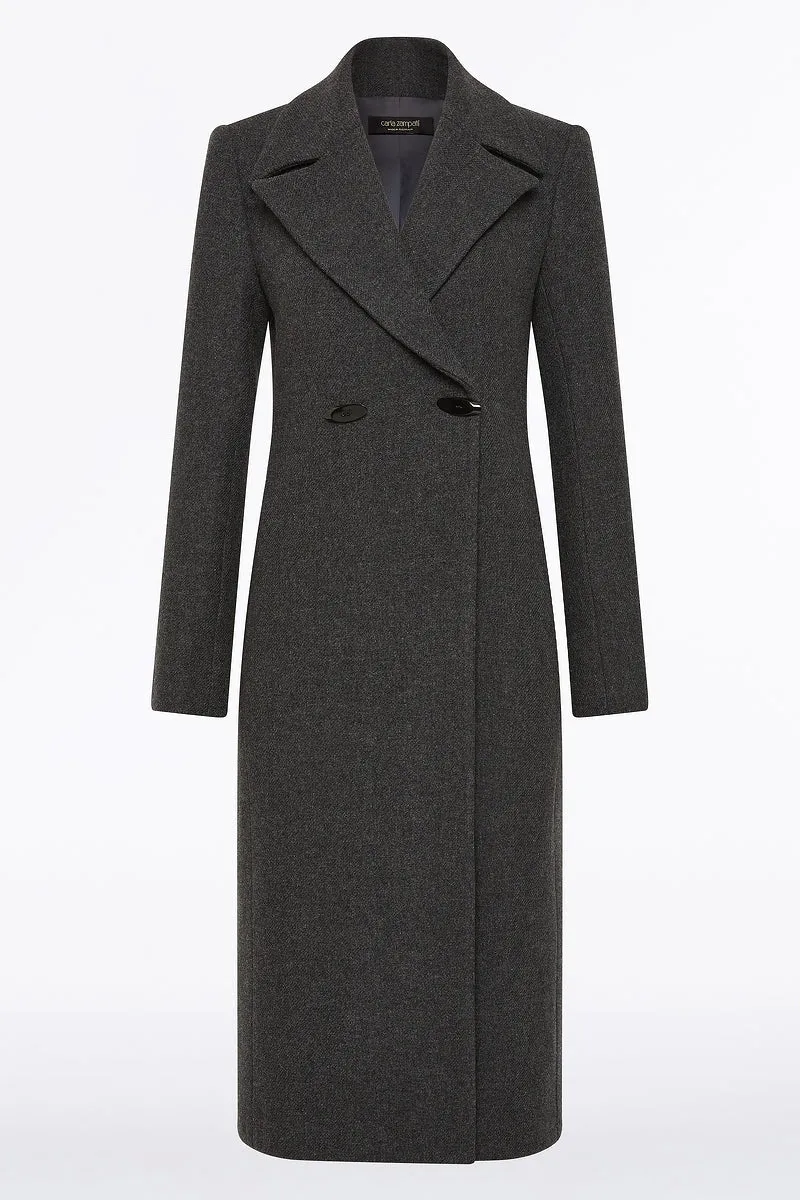 CHARCOAL ITALIAN WOOL COAT sold by Carla Zampatti product image thumbnail 5