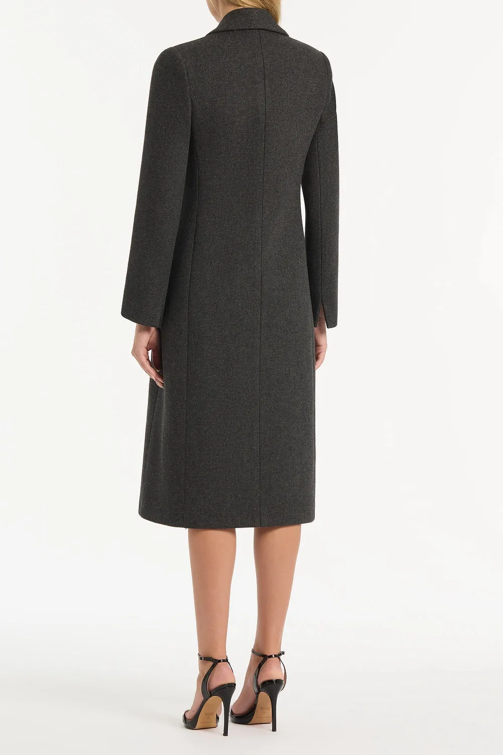 CHARCOAL ITALIAN WOOL COAT sold by Carla Zampatti product image thumbnail 2