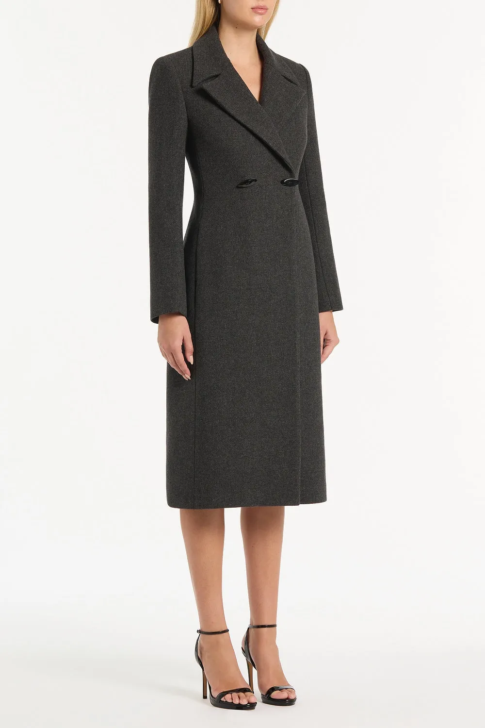 CHARCOAL ITALIAN WOOL COAT sold by Carla Zampatti product image thumbnail 3