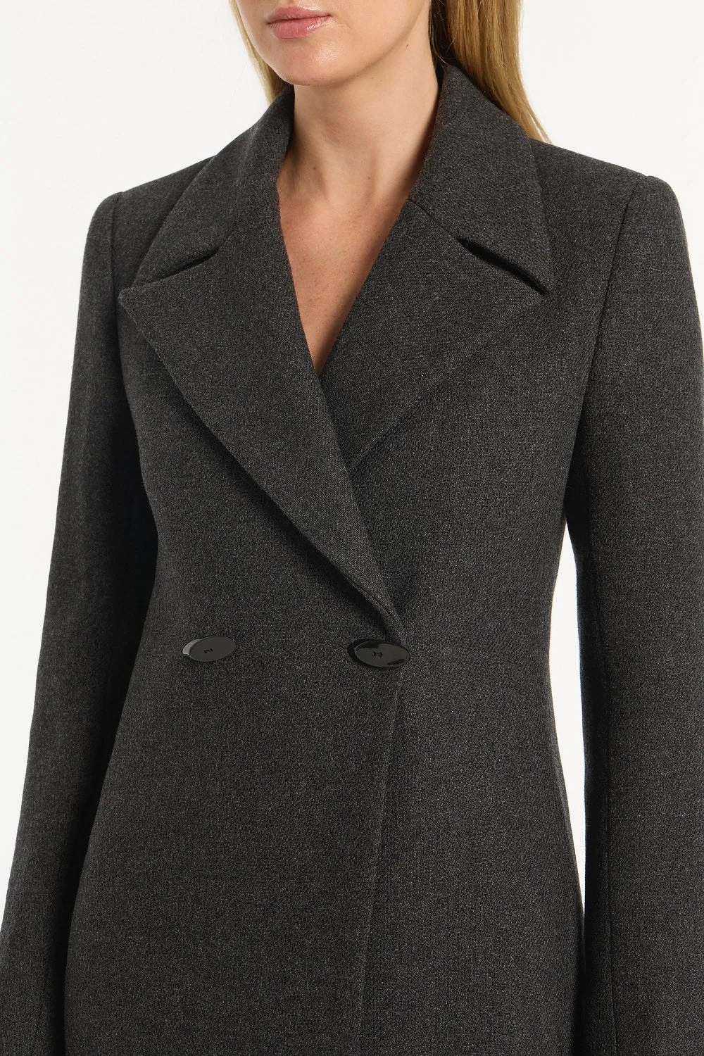 CHARCOAL ITALIAN WOOL COAT sold by Carla Zampatti product image thumbnail 4