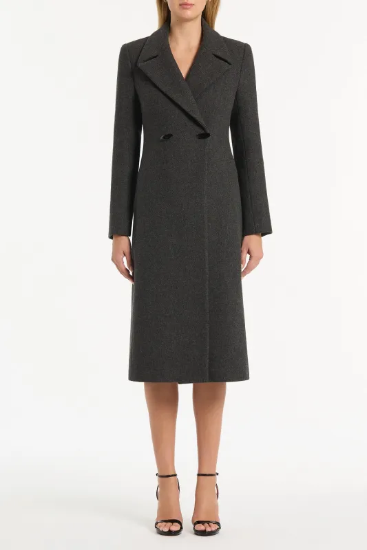 CHARCOAL ITALIAN WOOL COAT made by Carla Zampatti