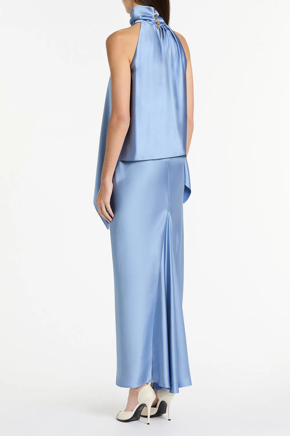 CORNFLOWER SATIN BIAS SKIRT sold by Carla Zampatti product image thumbnail 2