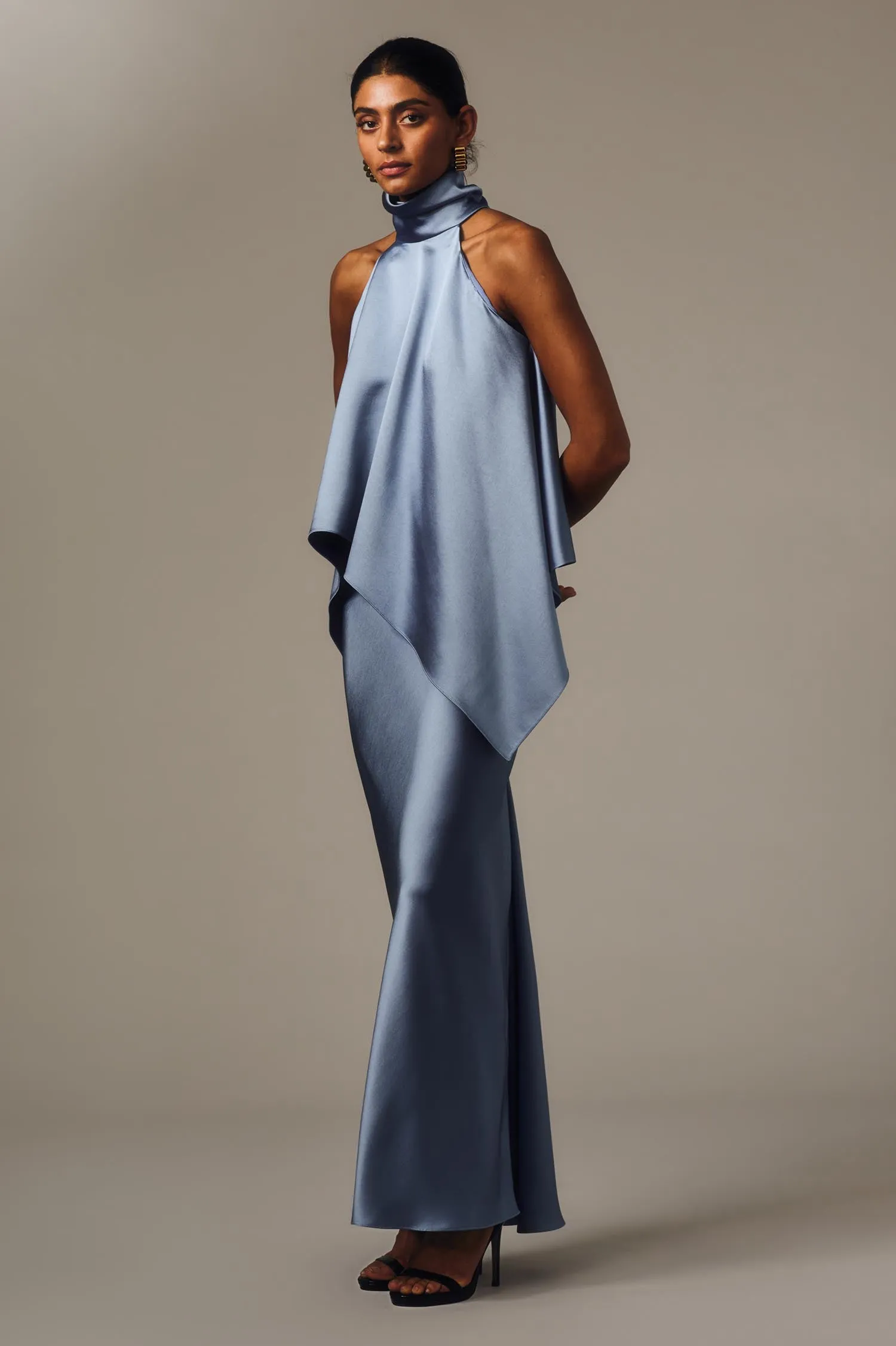 CORNFLOWER SATIN BIAS SKIRT sold by Carla Zampatti product image thumbnail 4