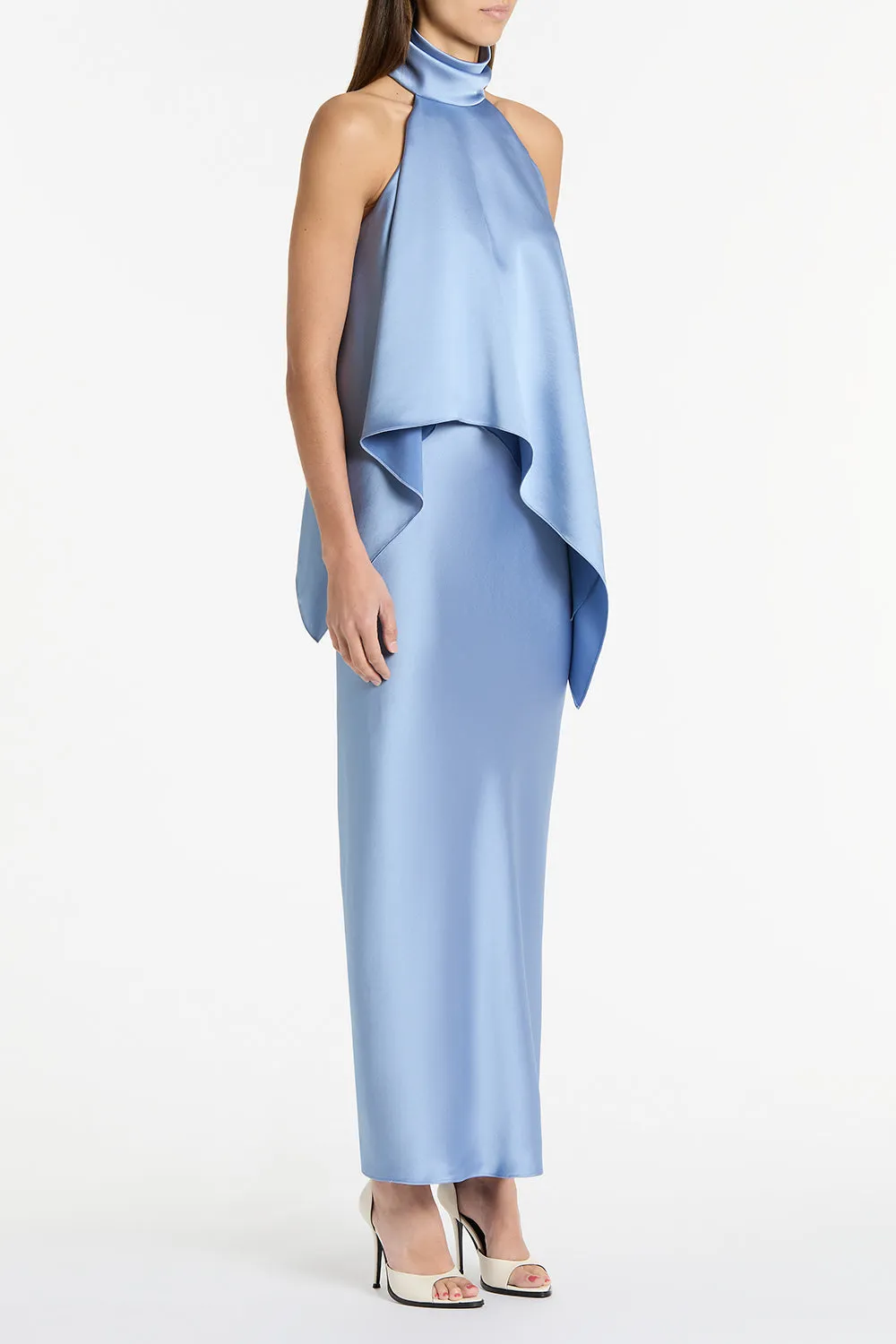 CORNFLOWER SATIN BIAS SKIRT sold by Carla Zampatti product image thumbnail 3