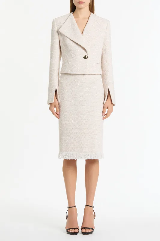 IVORY TWEED CROPPED JACKET sold by Carla Zampatti