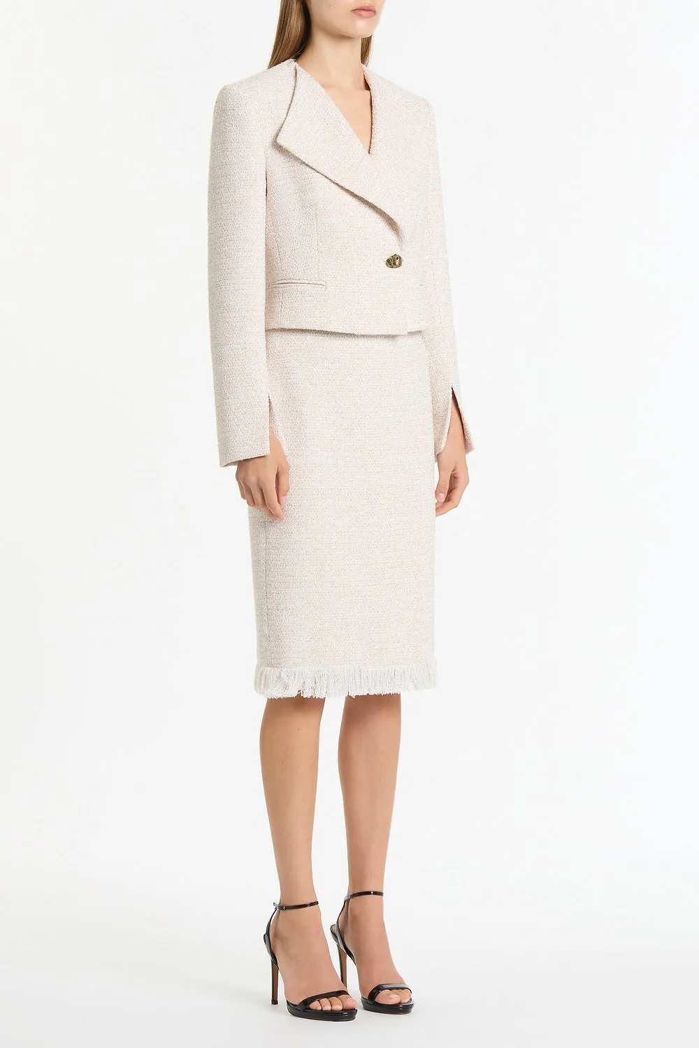 IVORY TWEED CROPPED JACKET sold by Carla Zampatti product image thumbnail 3