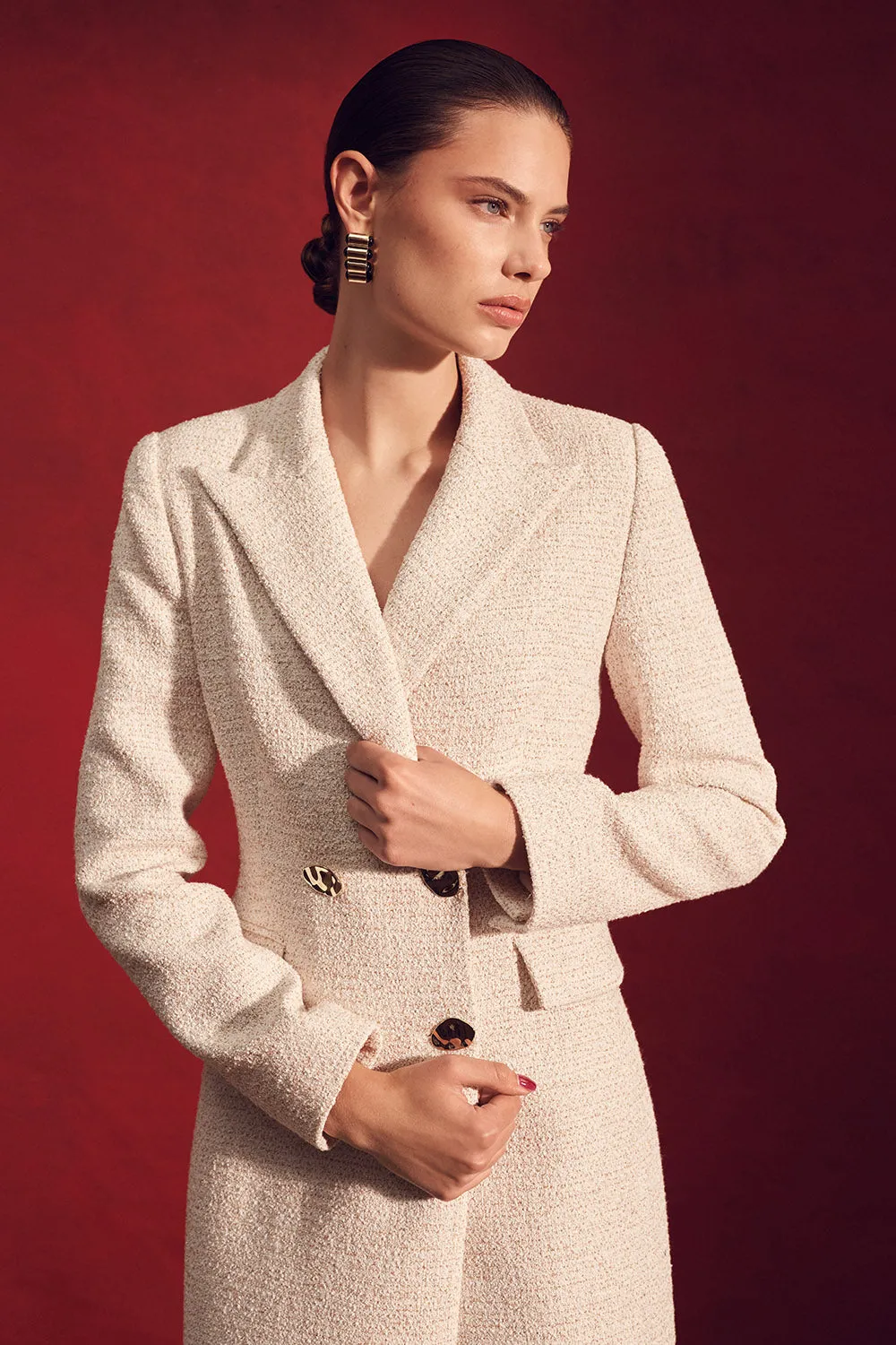 IVORY TWEED DOUBLE-BREASTED COAT sold by Carla Zampatti product image thumbnail 5