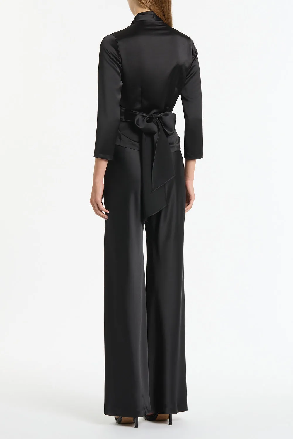 BLACK SATIN WRAP TOP sold by Carla Zampatti product image thumbnail 2