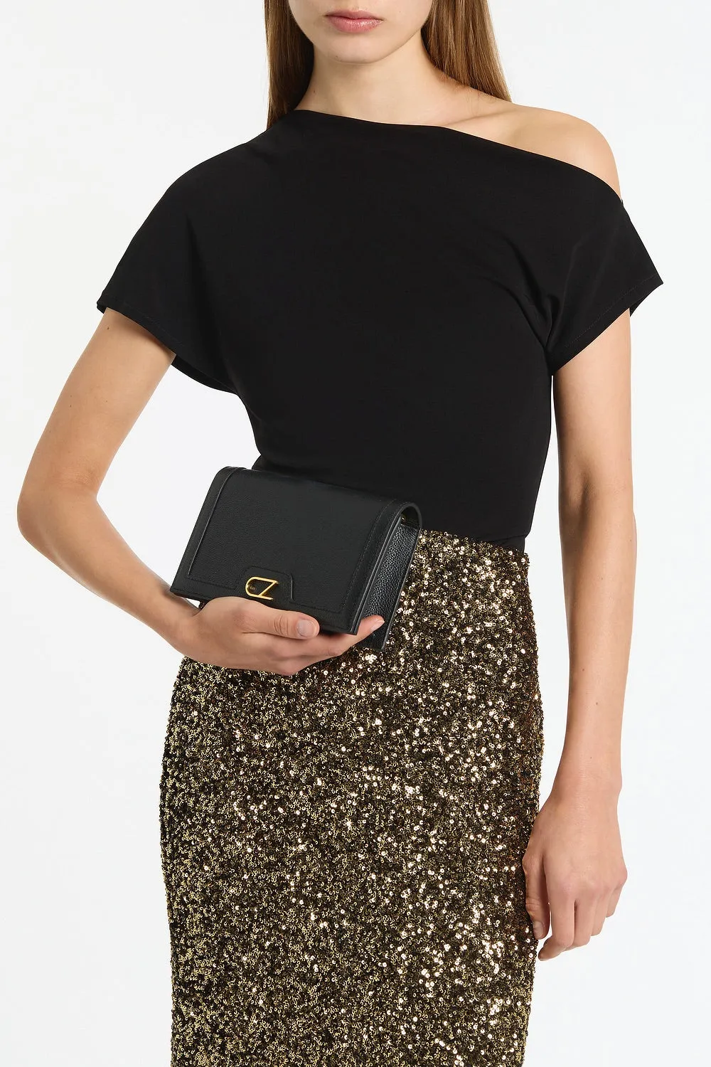 BLACK MATTE JERSEY OFF-SHOULDER TOP sold by Carla Zampatti product image thumbnail 4