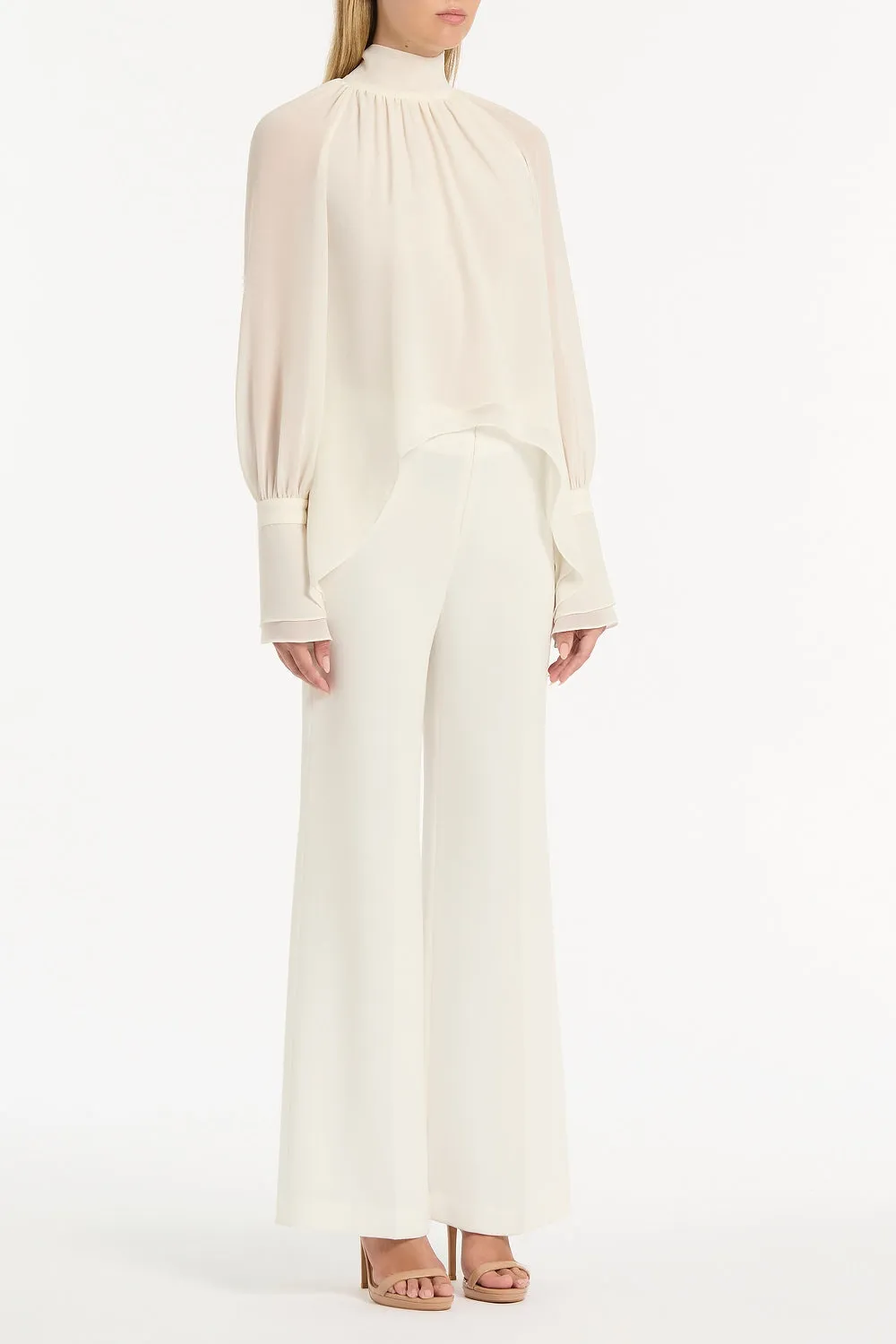 IVORY GEORGETTE HIGH LOW BLOUSE sold by Carla Zampatti product image thumbnail 3