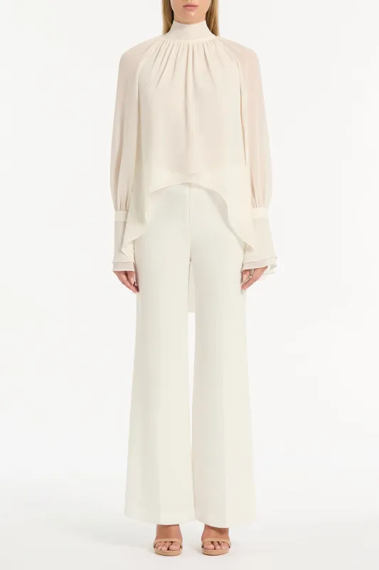 IVORY GEORGETTE HIGH LOW BLOUSE sold by Carla Zampatti