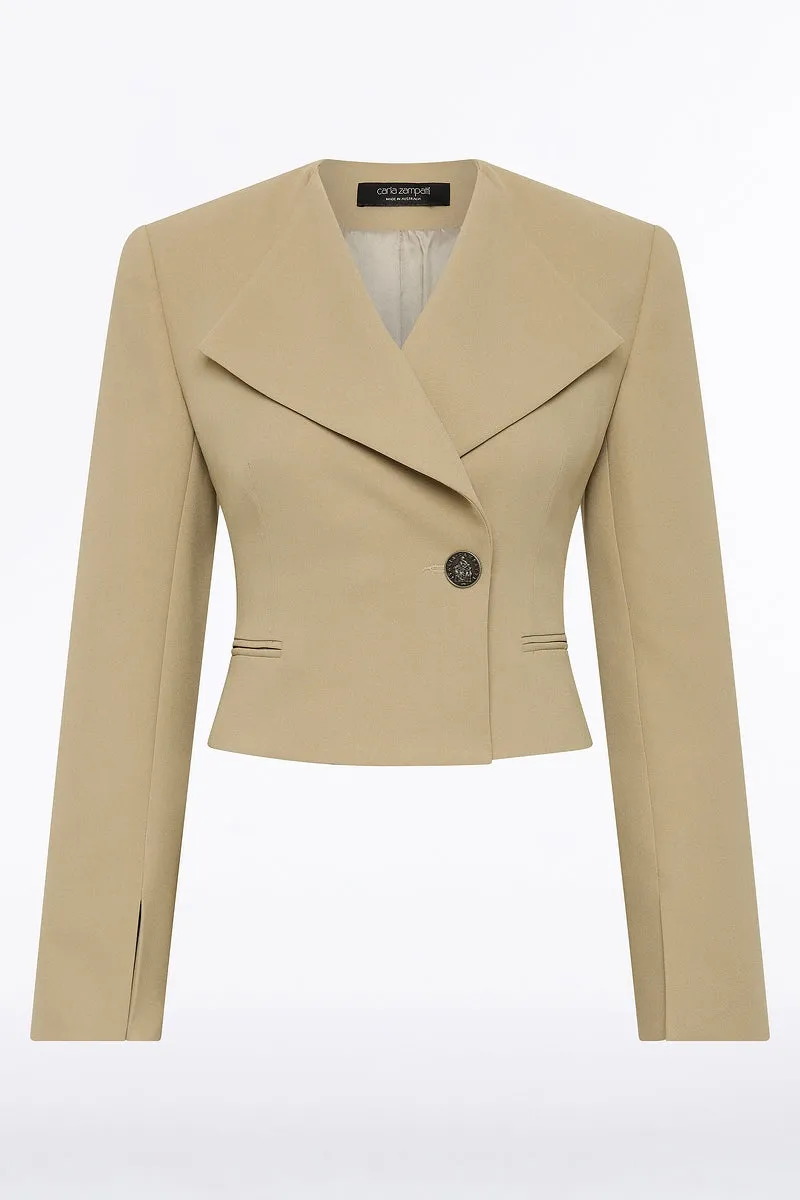 KELP CREPE CROPPED JACKET sold by Carla Zampatti product image thumbnail 5