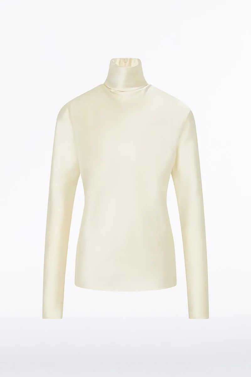 IVORY SATIN LONG SLEEVE TOP sold by Carla Zampatti product image thumbnail 4