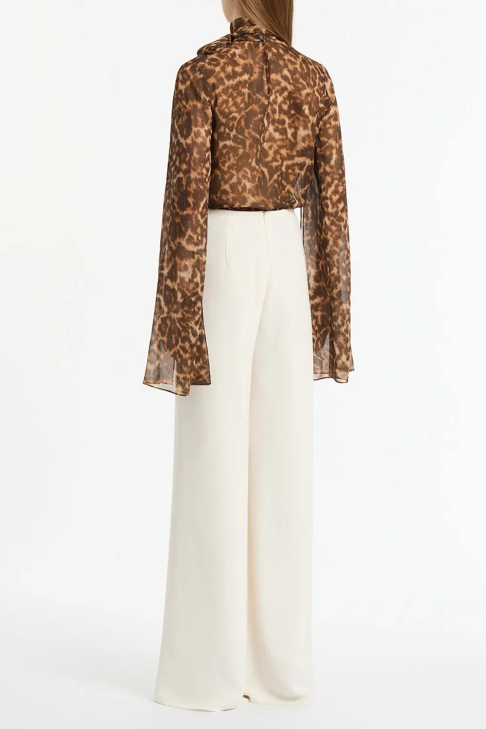 LEOPARD SILK SPLIT SLEEVE TOP sold by Carla Zampatti product image thumbnail 2