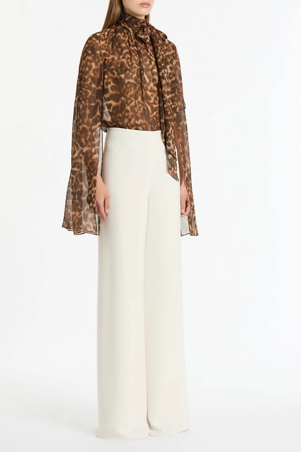 LEOPARD SILK SPLIT SLEEVE TOP sold by Carla Zampatti product image thumbnail 3
