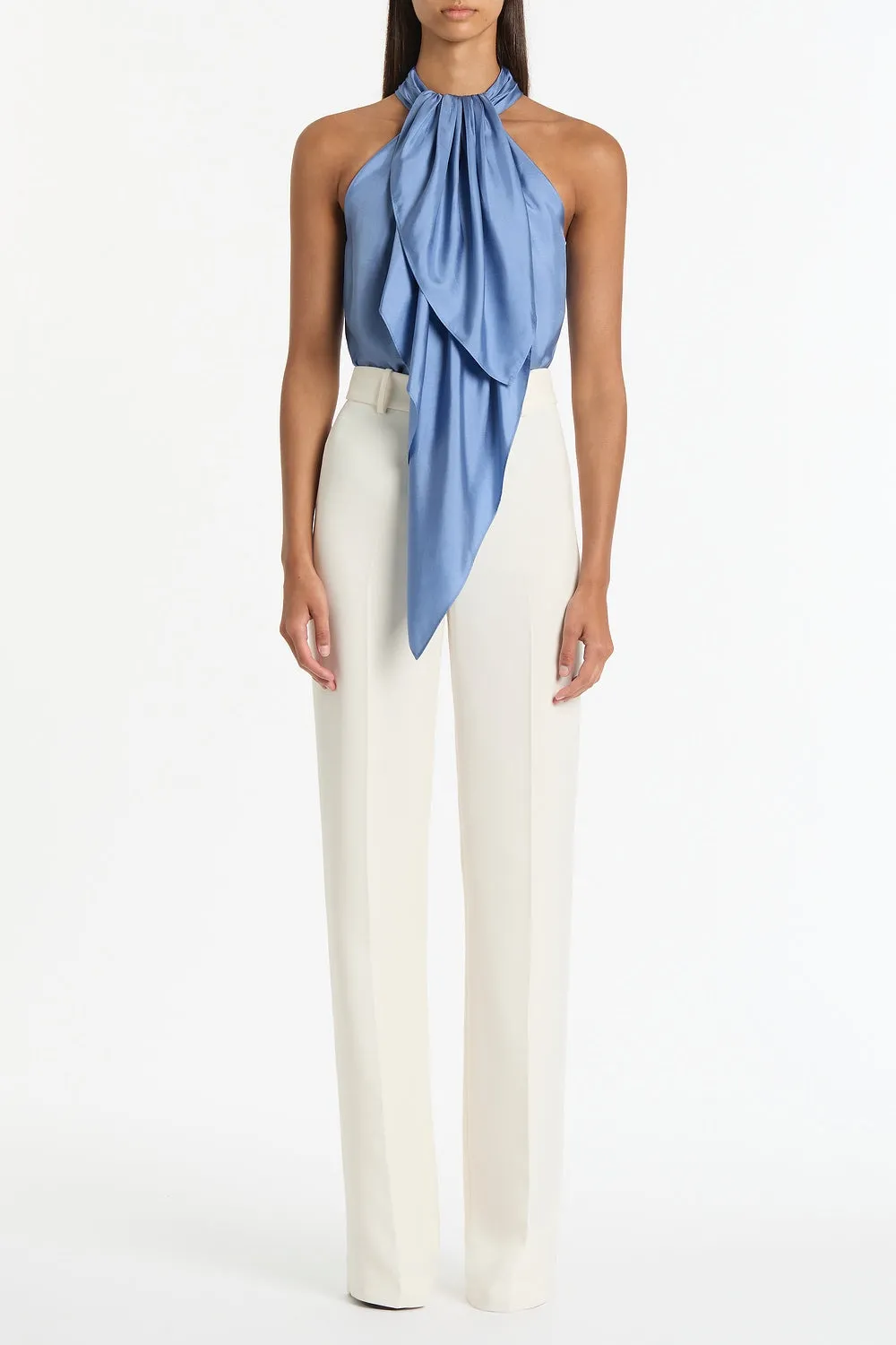 IVORY CREPE STRAIGHT LEG PANT sold by Carla Zampatti