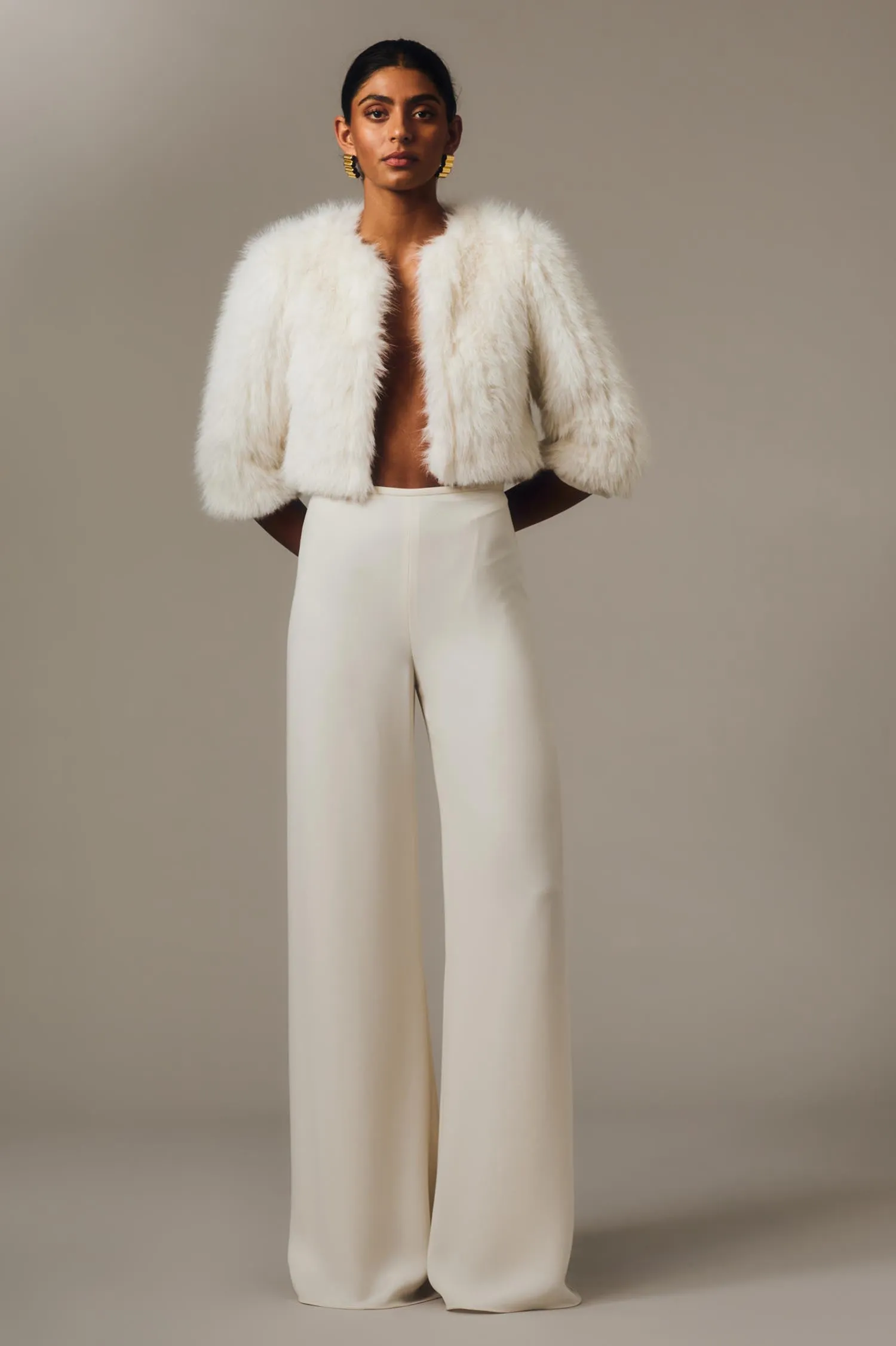 IVORY CREPE PALAZZO PANT sold by Carla Zampatti product image thumbnail 5