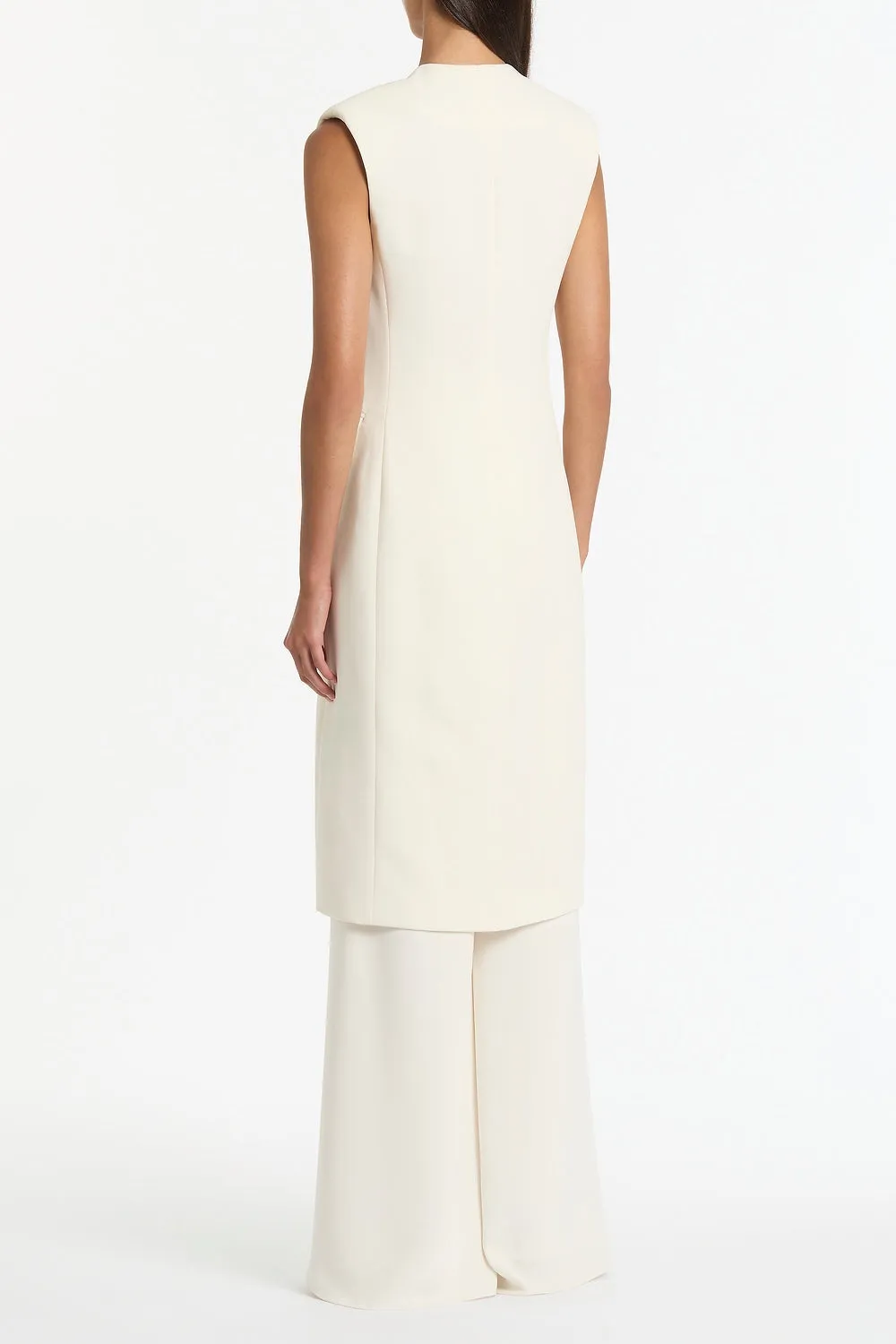 IVORY CREPE LONG LINE VEST sold by Carla Zampatti product image thumbnail 2