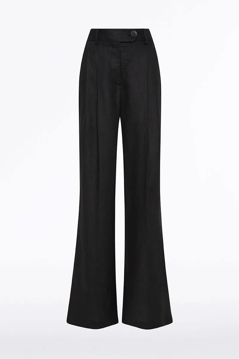 BLACK LINEN WIDE LEG PANT sold by Carla Zampatti product image thumbnail 5