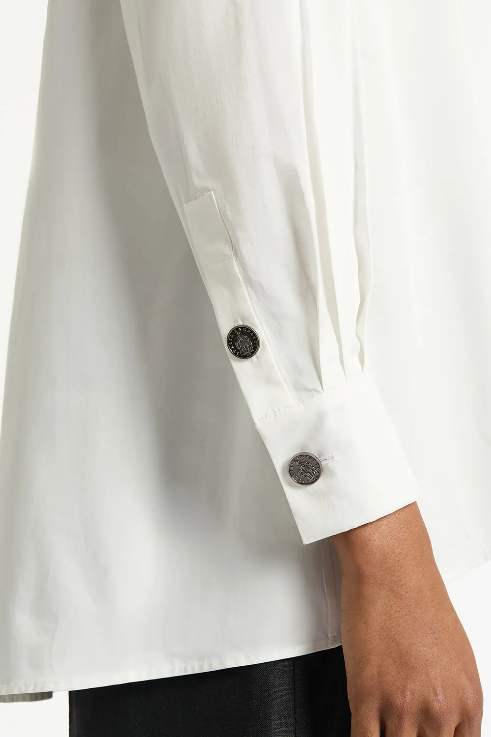 WHITE COTTON TAFFETA SHIRT sold by Carla Zampatti product image thumbnail 4