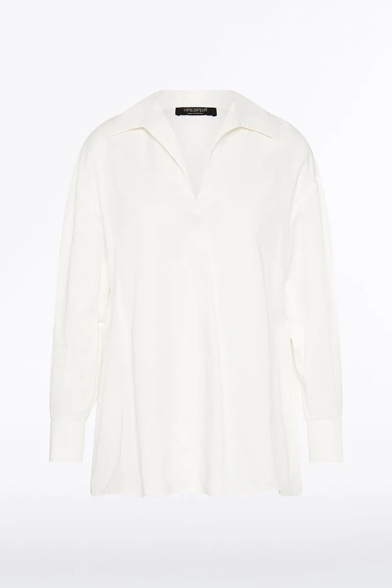 WHITE COTTON TAFFETA SHIRT sold by Carla Zampatti product image thumbnail 5