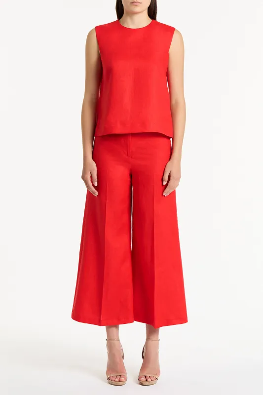 SCARLATTO LINEN CROPPED PALAZZO PANT sold by Carla Zampatti