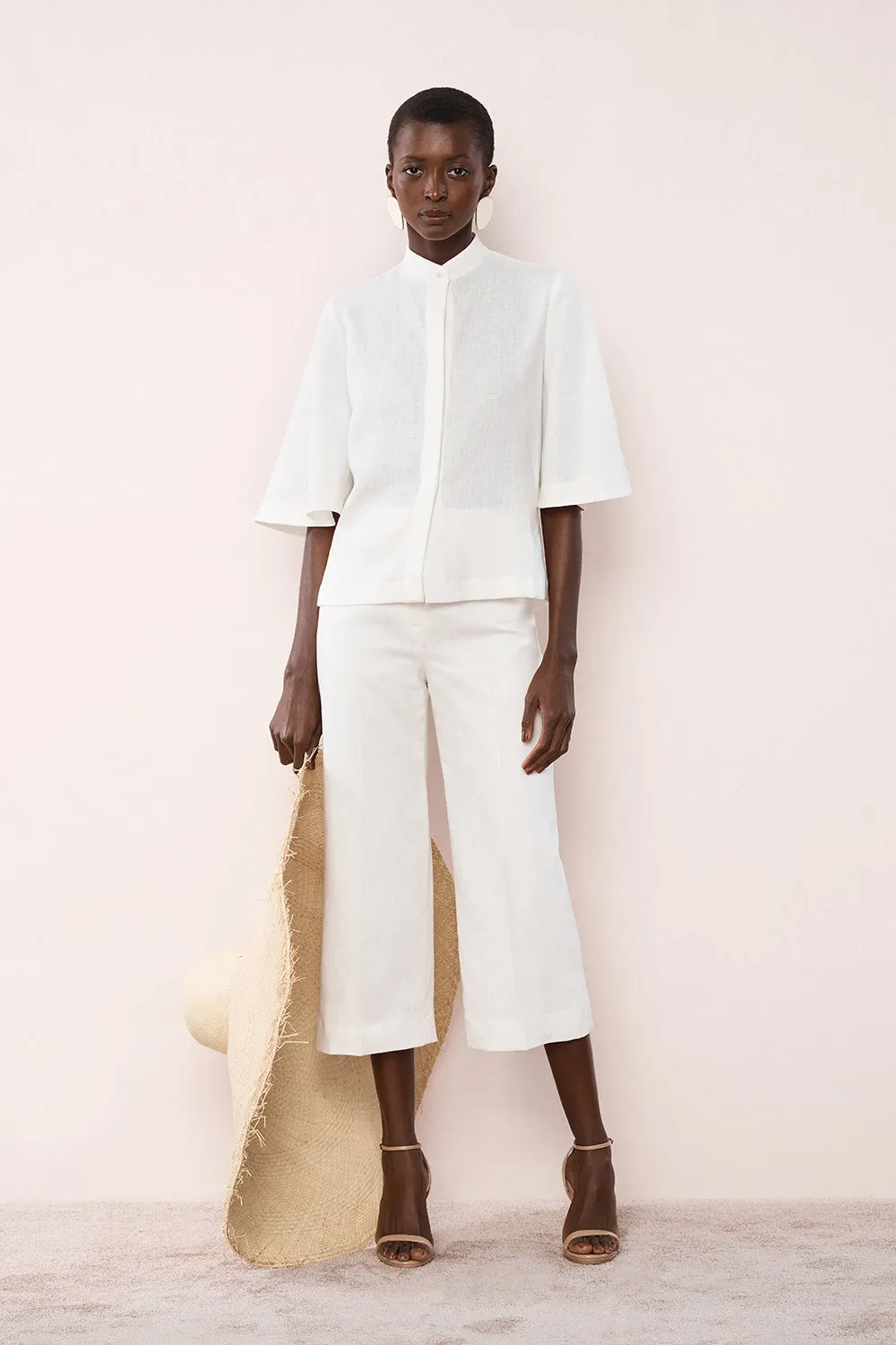 IVORY LINEN BOX SLEEVE SHIRT sold by Carla Zampatti product image thumbnail 4