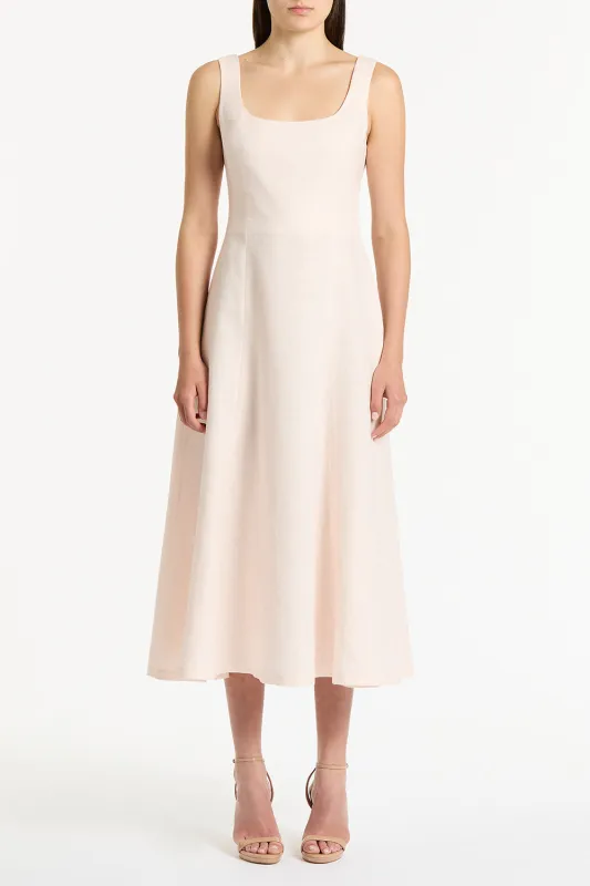 ROSA LINEN SQUARE NECK MIDI DRESS sold by Carla Zampatti