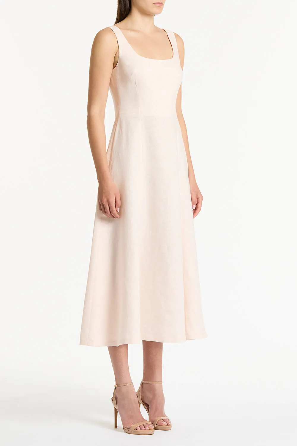 ROSA LINEN SQUARE NECK MIDI DRESS sold by Carla Zampatti product image thumbnail 3