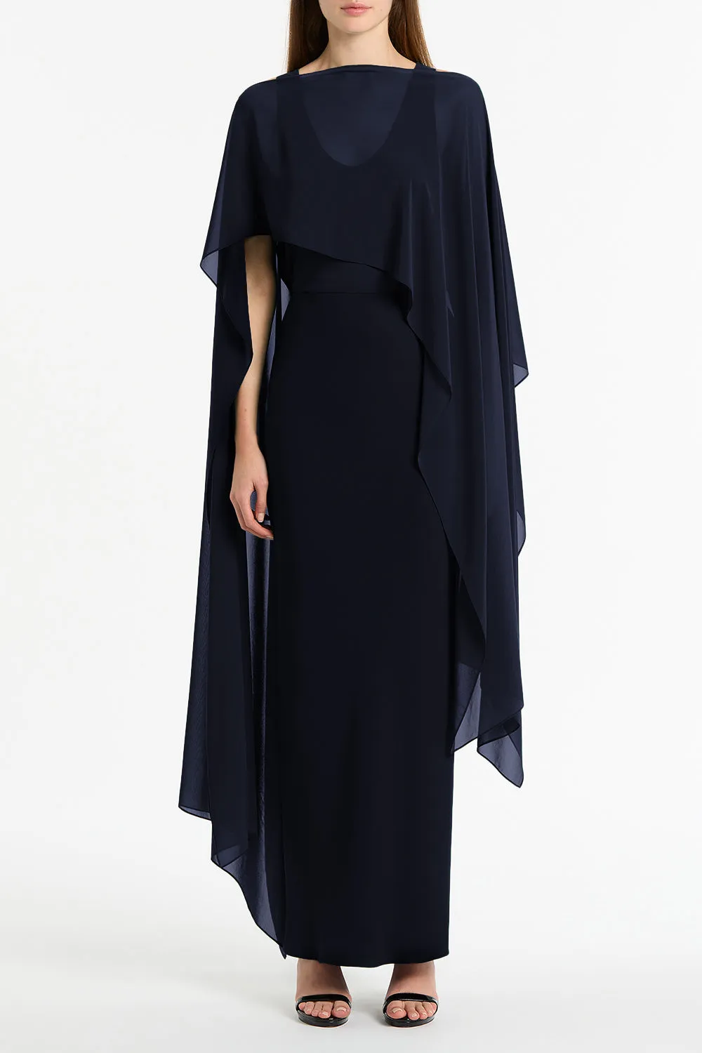 NAVY GEORGETTE CASCATA WRAP sold by Carla Zampatti product image thumbnail 3