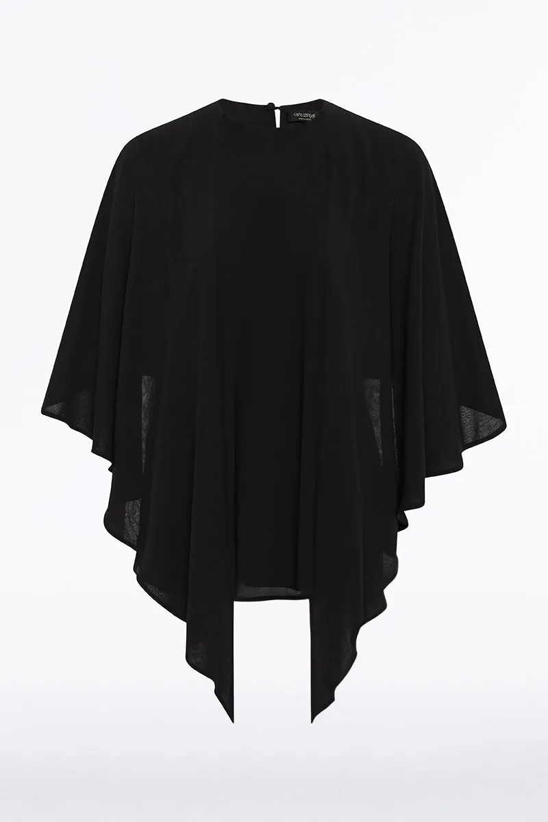 BLACK GEORGETTE CASCATA TOP sold by Carla Zampatti product image thumbnail 4