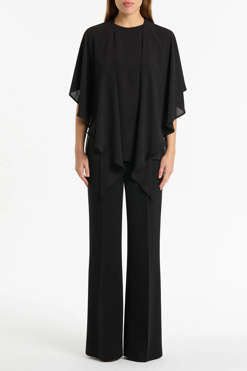 BLACK GEORGETTE CASCATA TOP sold by Carla Zampatti