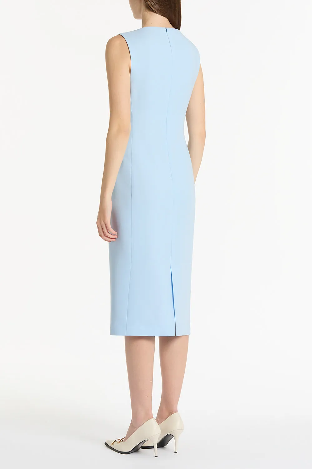 PALE BLUE CREPE SHEATH DRESS sold by Carla Zampatti product image thumbnail 2