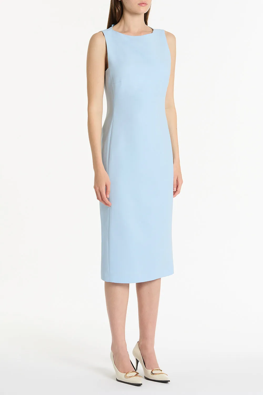 PALE BLUE CREPE SHEATH DRESS sold by Carla Zampatti product image thumbnail 3