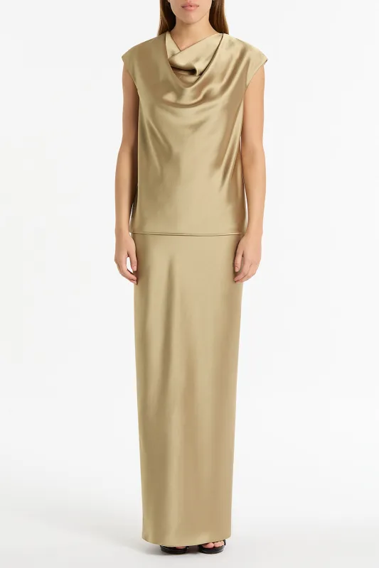 TOURMALINE SATIN BIAS SKIRT sold by Carla Zampatti