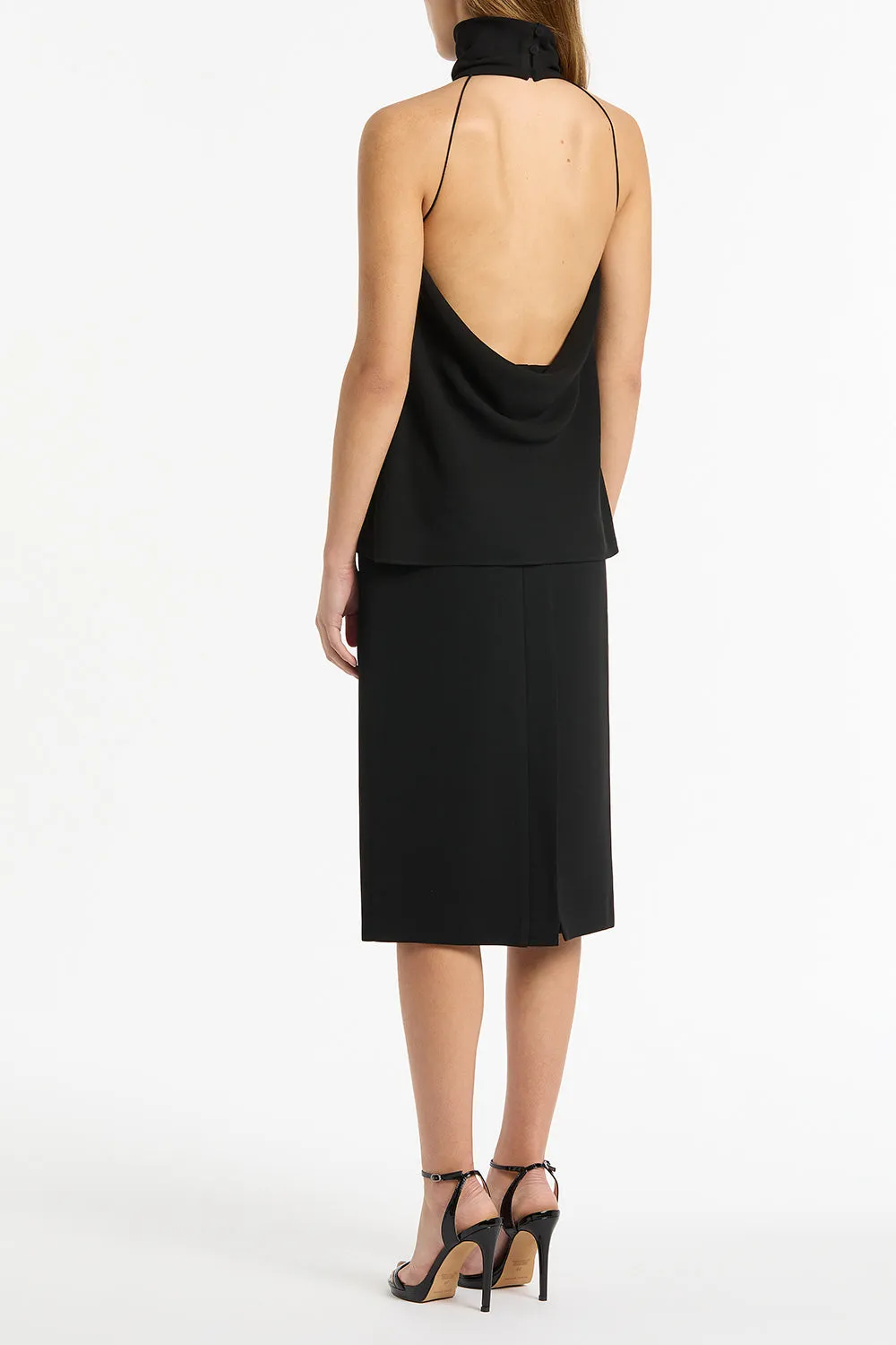 BLACK CREPE HALTER TOP sold by Carla Zampatti product image thumbnail 2
