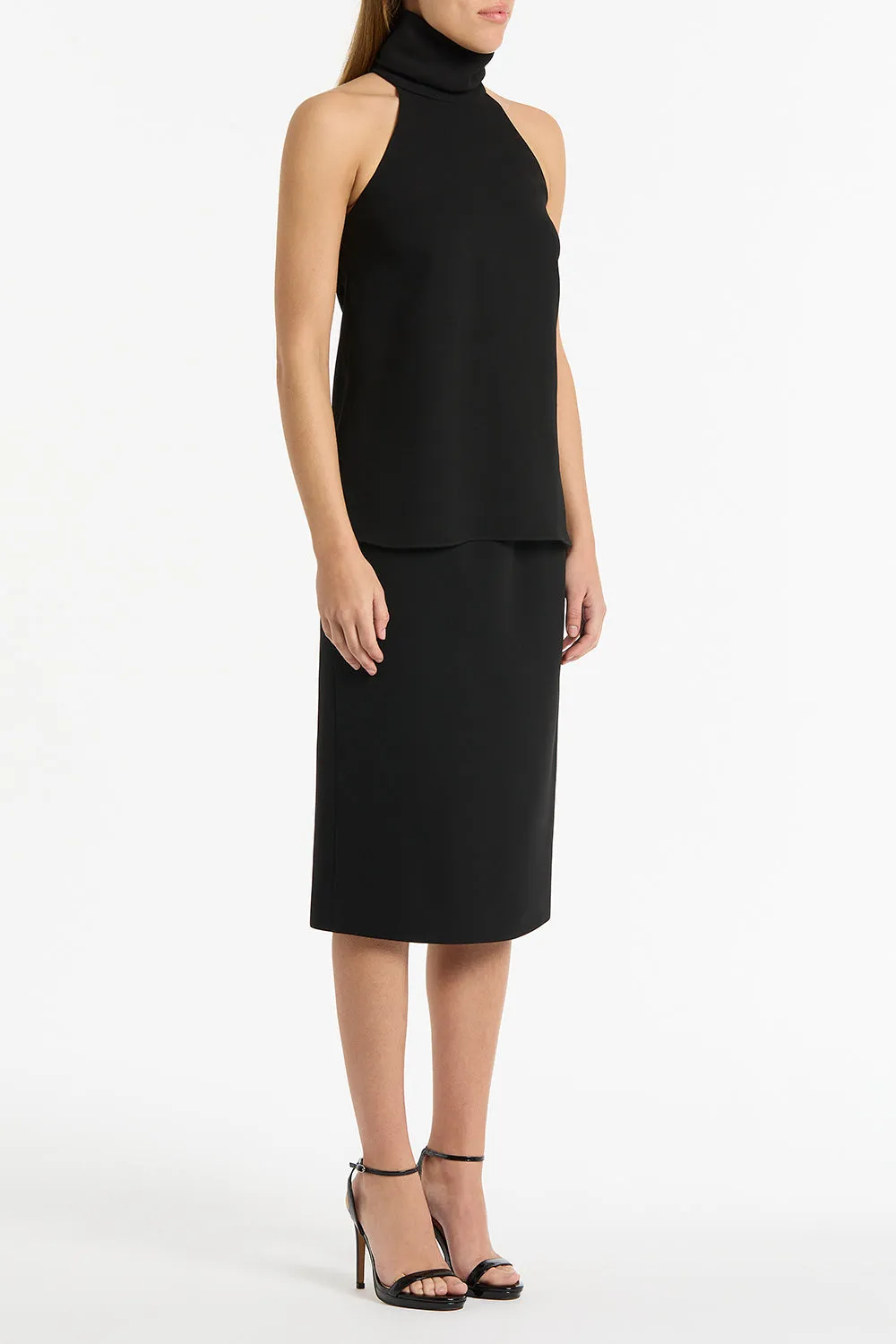 BLACK CREPE HALTER TOP sold by Carla Zampatti product image thumbnail 3