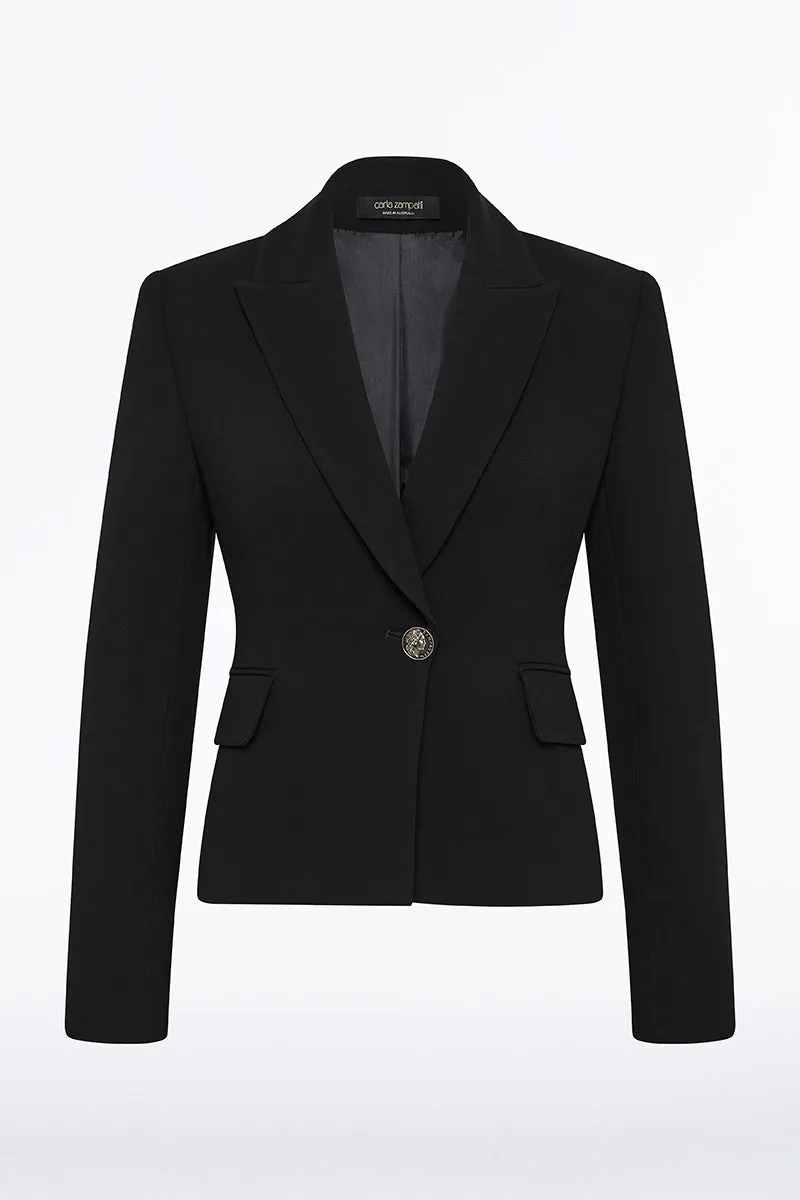 BLACK CREPE SINGLE BREASTED JACKET sold by Carla Zampatti product image thumbnail 5