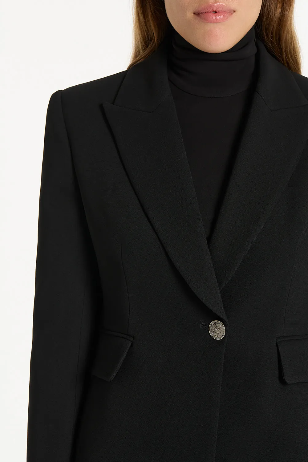 BLACK CREPE SINGLE BREASTED JACKET sold by Carla Zampatti product image thumbnail 4