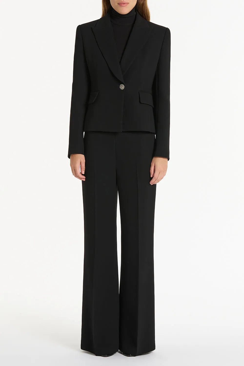 BLACK CREPE SINGLE BREASTED JACKET sold by Carla Zampatti