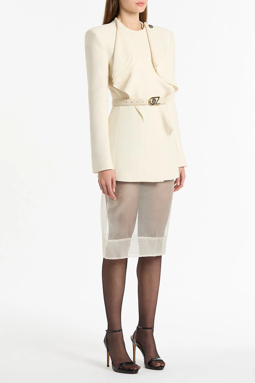IVORY ORGANZA PENCIL SKIRT sold by Carla Zampatti product image thumbnail 3