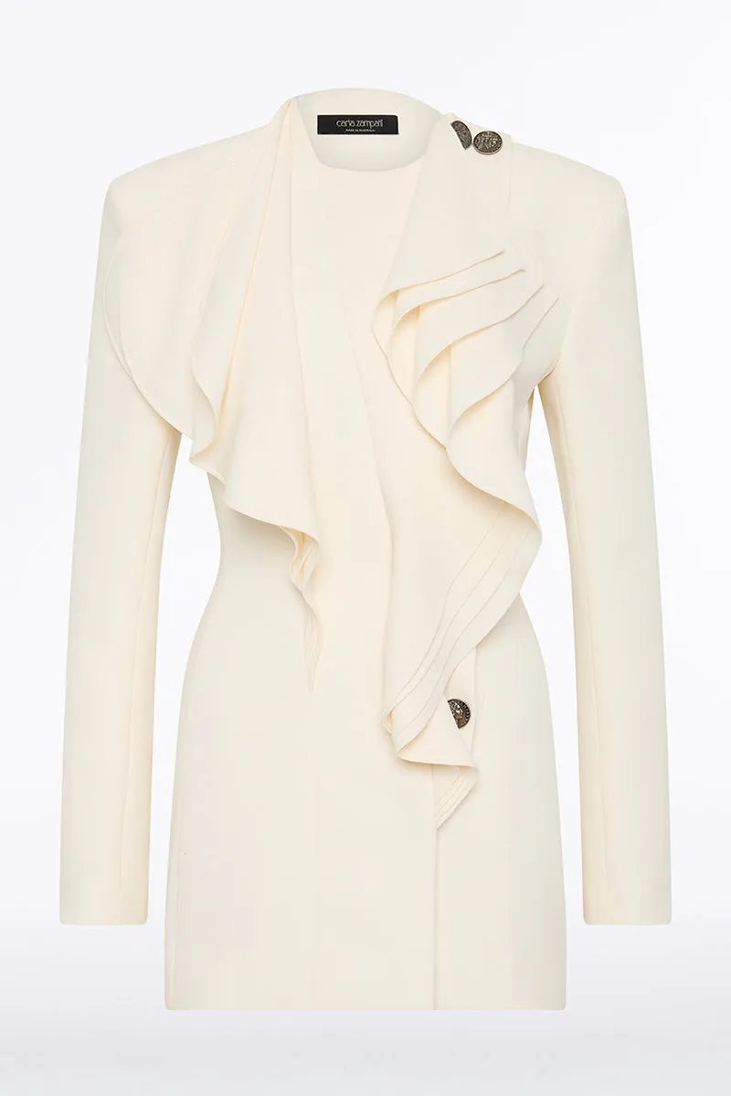 IVORY CREPE FLOUNCE BLAZER sold by Carla Zampatti product image thumbnail 5