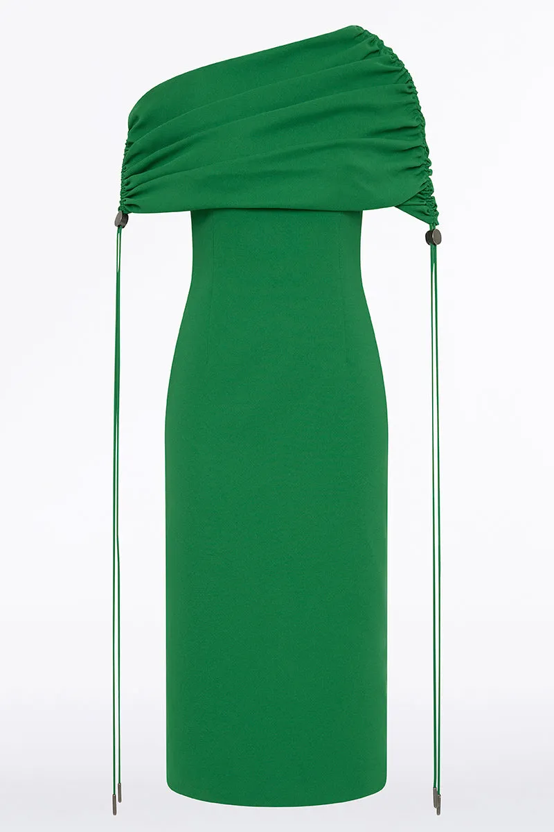 JADE CREPE COULISSE SHRUG DRESS sold by Carla Zampatti product image thumbnail 5