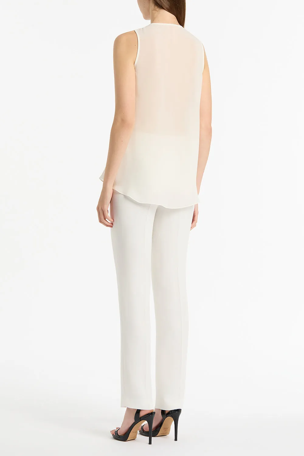 CREAM GEORGETTE FLUTED TANK sold by Carla Zampatti product image thumbnail 2