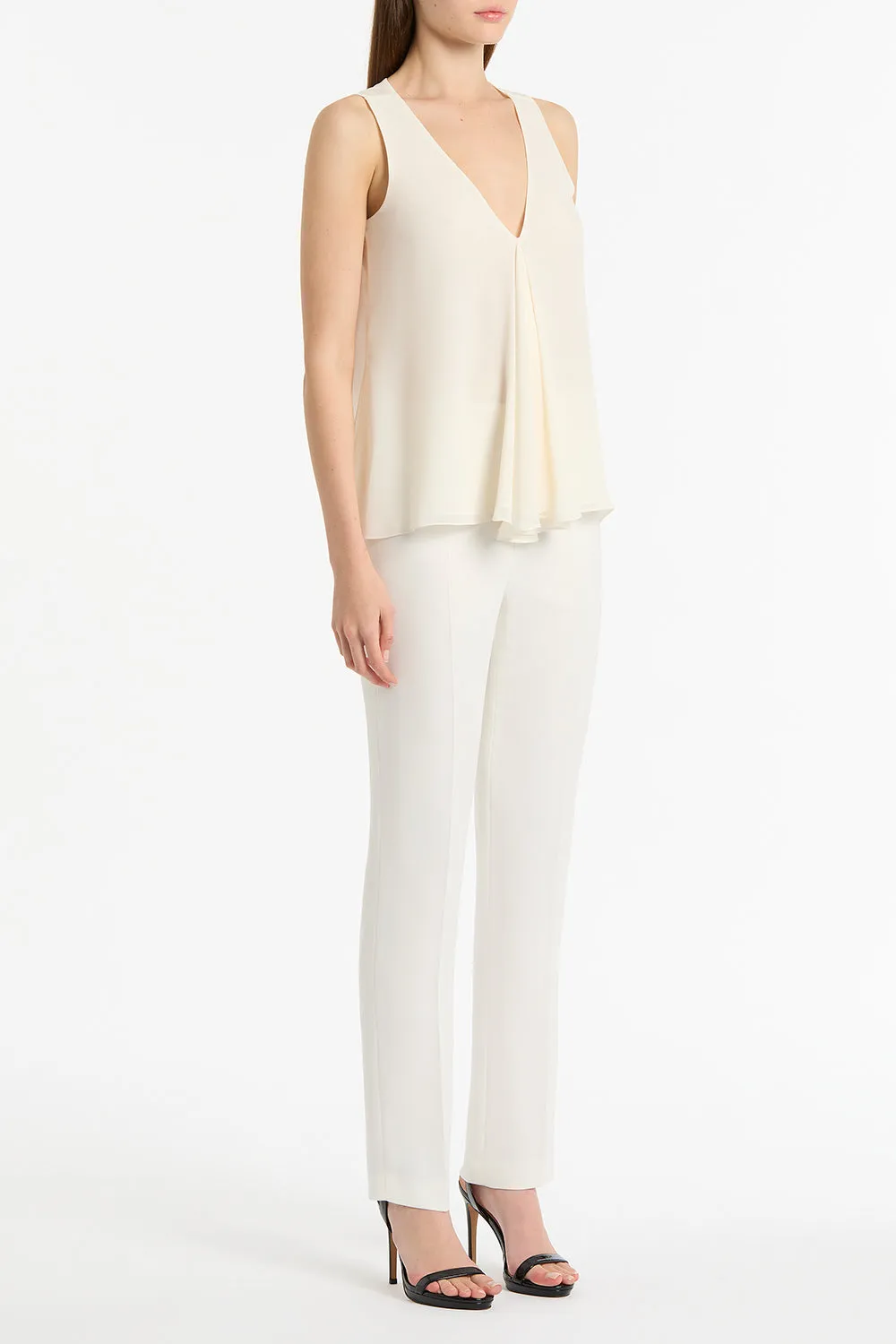 CREAM GEORGETTE FLUTED TANK sold by Carla Zampatti product image thumbnail 3