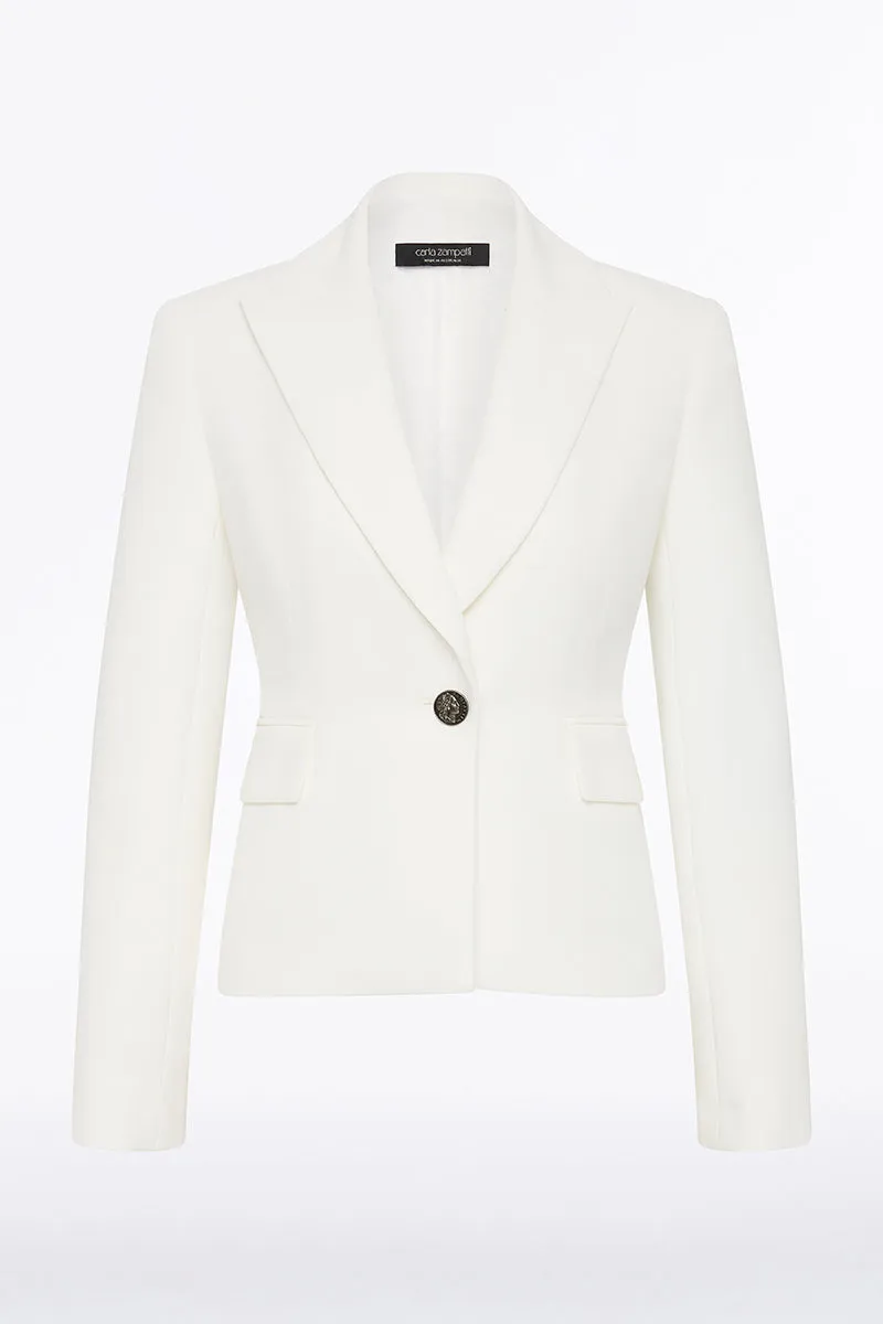 WHITE CREPE SINGLE BREASTED JACKET sold by Carla Zampatti product image thumbnail 4
