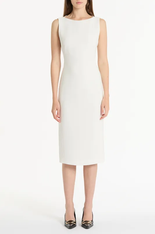 WHITE CREPE SHEATH DRESS sold by Carla Zampatti